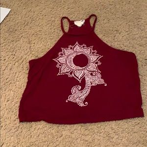 Burgundy halter top